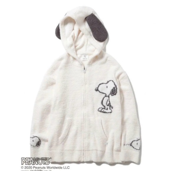 GELATO PIQUE Tops - Gelato Pique x SNOOPY Peanuts Jacquard Hoodie Full Zip Fleece Sweatshirt